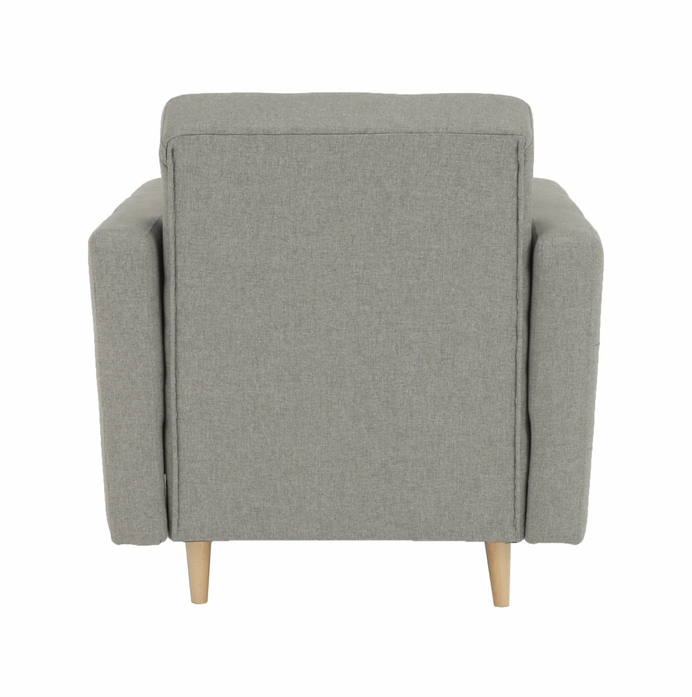 Fotoliu complet tapiţat, material textil gri, AMEDIA