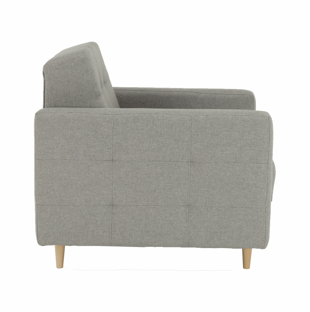 Fotoliu complet tapiţat, material textil gri, AMEDIA