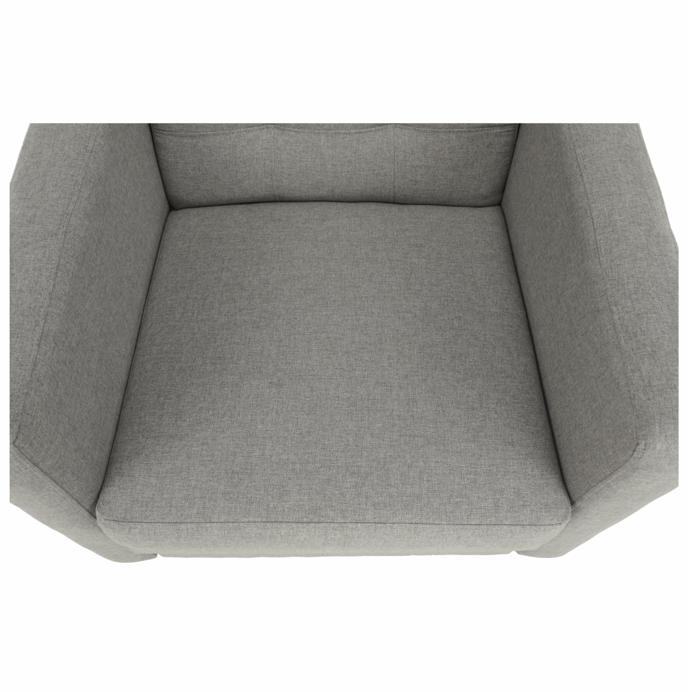 Fotoliu complet tapiţat, material textil gri, AMEDIA