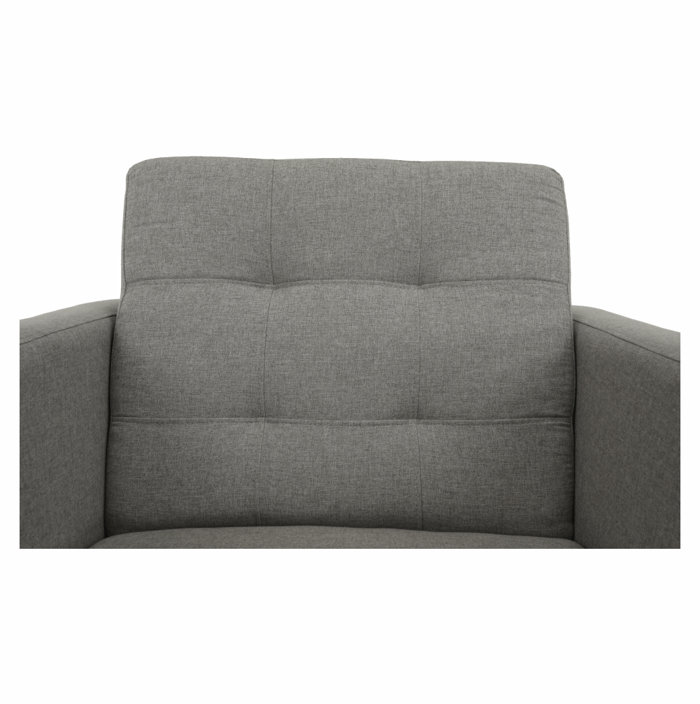 Fotoliu complet tapiţat, material textil gri, AMEDIA