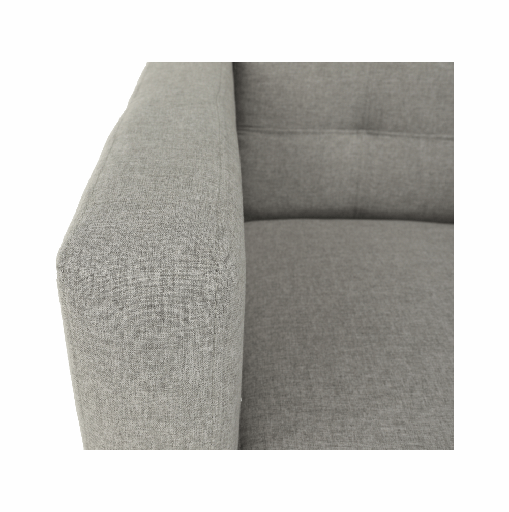 Fotoliu complet tapiţat, material textil gri, AMEDIA