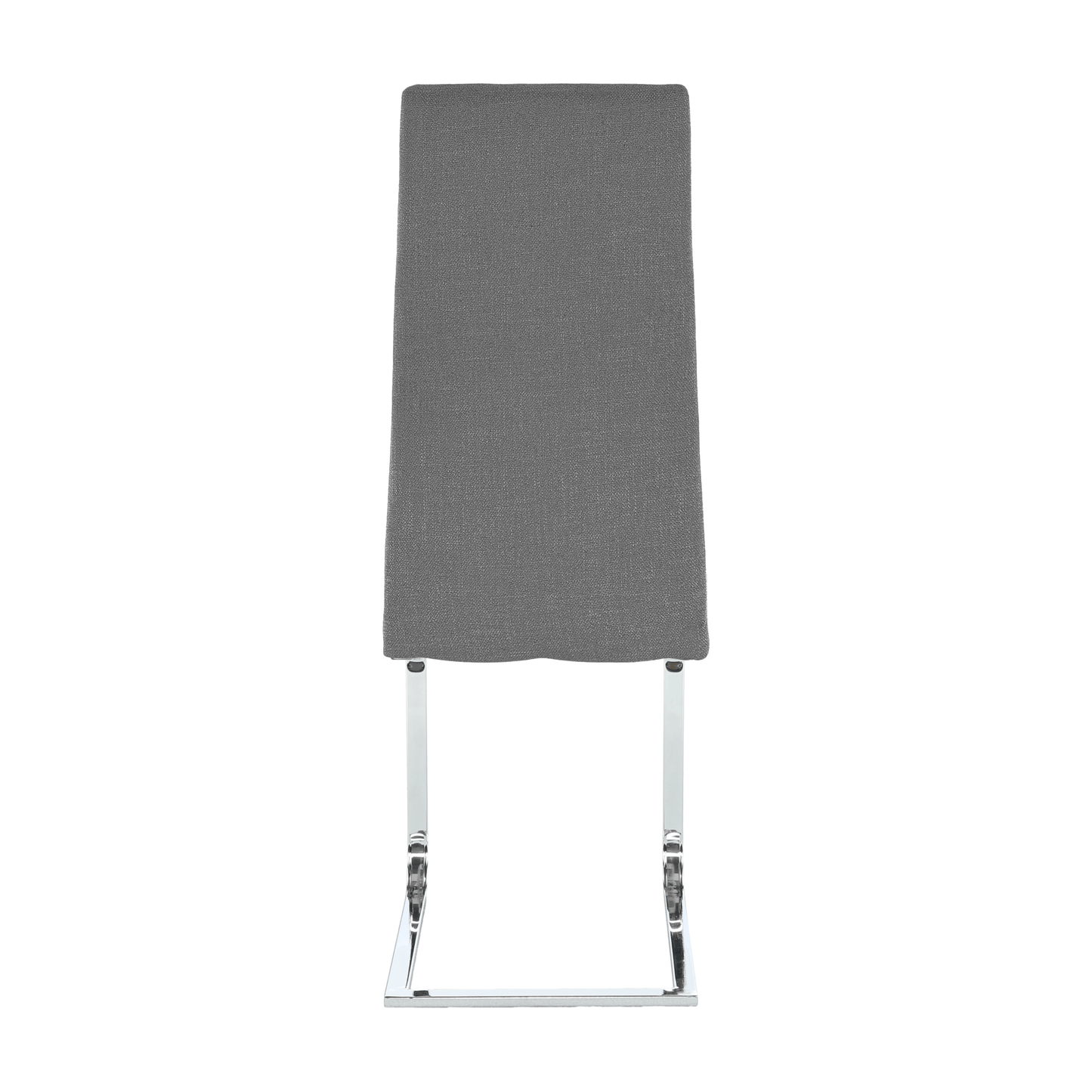 Scaun dining, material textil gri închis/crom, AMINA