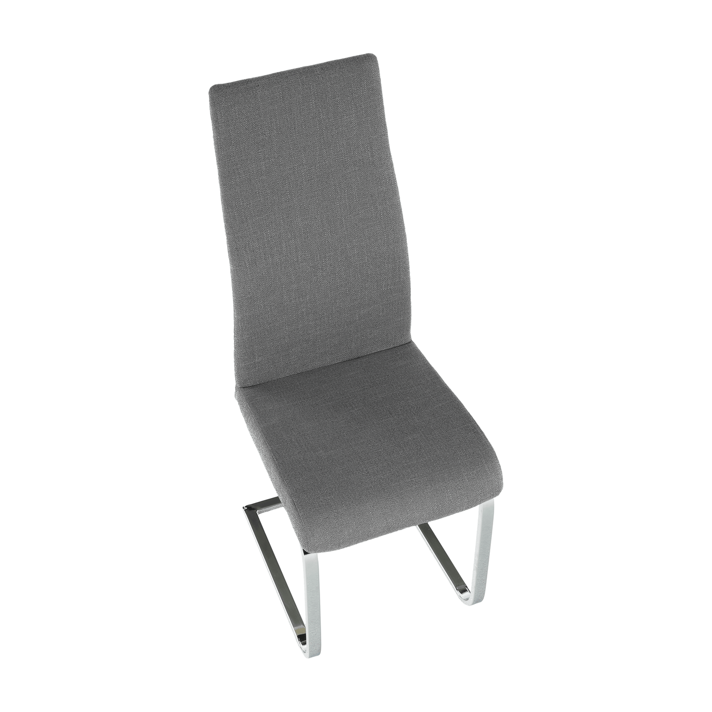 Scaun dining, material textil gri închis/crom, AMINA