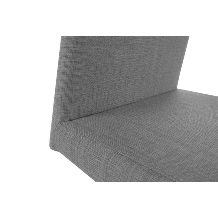 Scaun dining, material textil gri închis/crom, AMINA