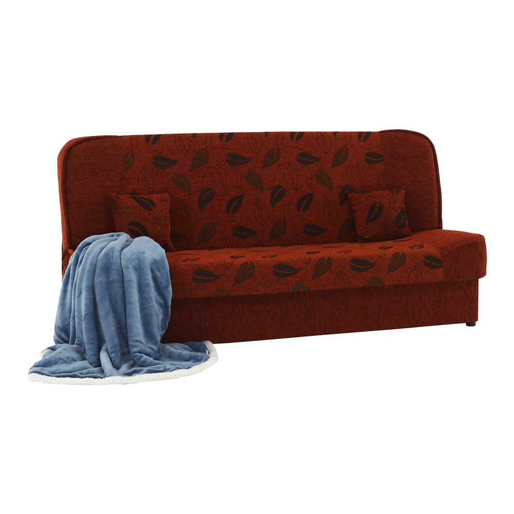 Canapea extensibilă, material textil cărămiziu/model, ASIA NEW