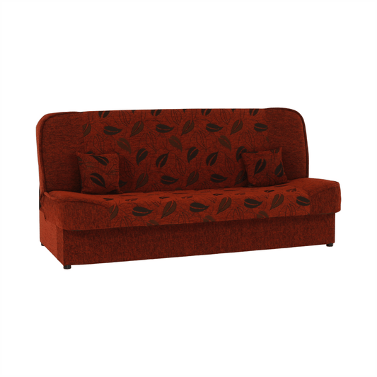 Canapea extensibilă, material textil cărămiziu/model, ASIA NEW