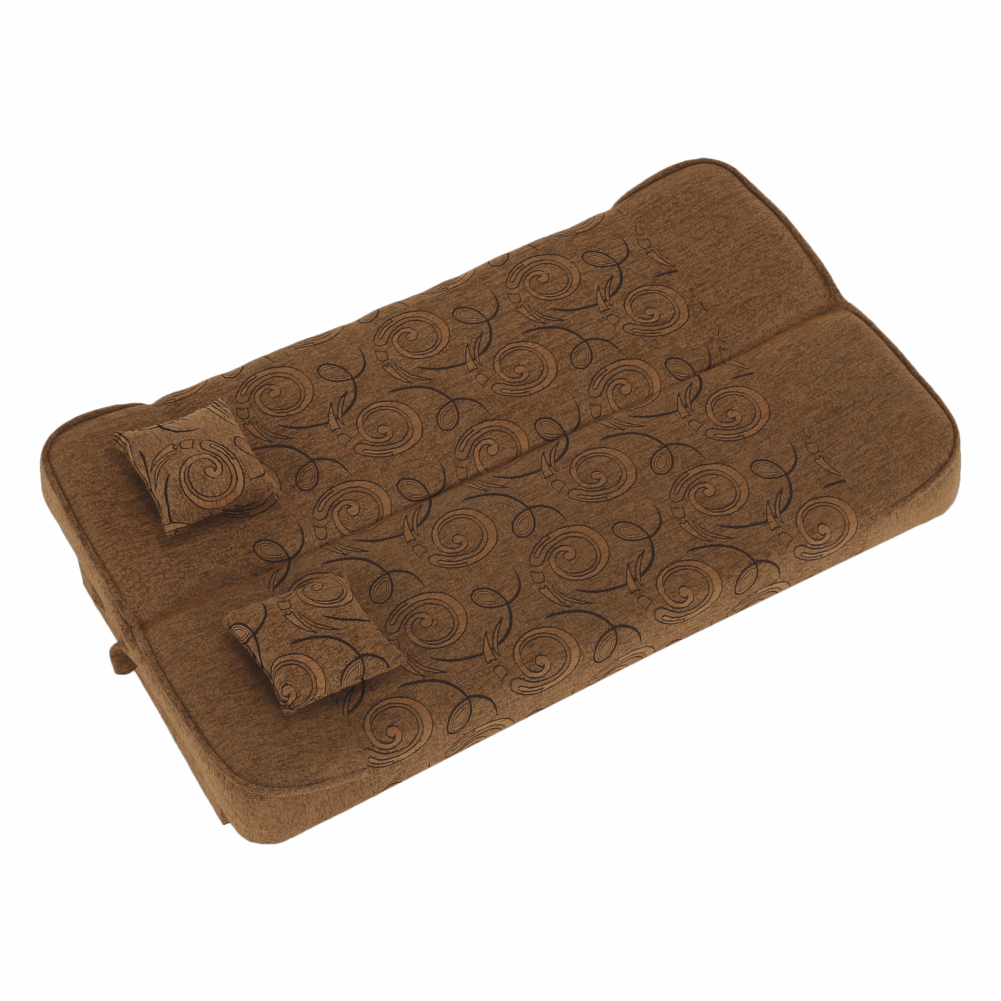 Canapea extensibilă, material textil auriu/model, ASIA NEW