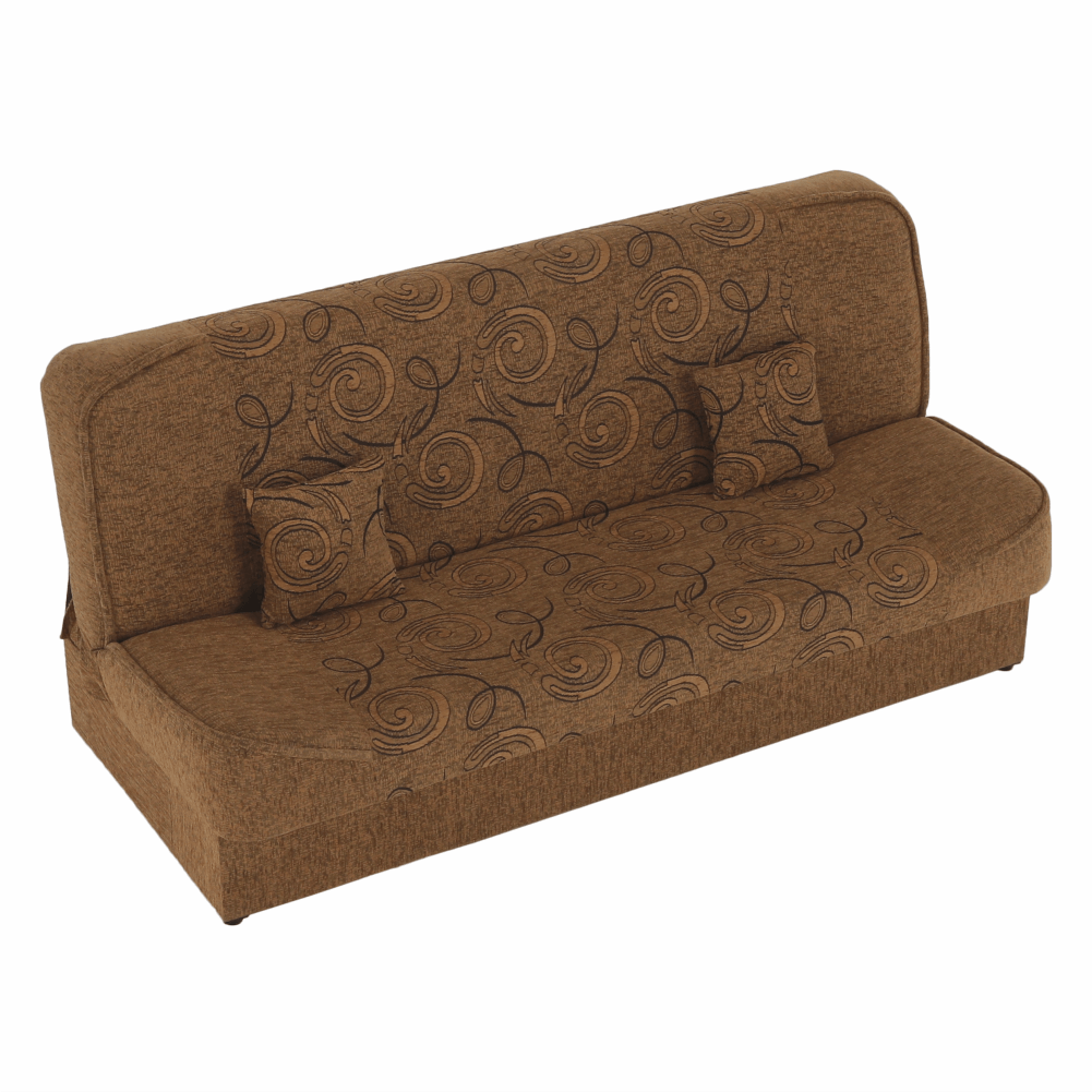 Canapea extensibilă, material textil auriu/model, ASIA NEW