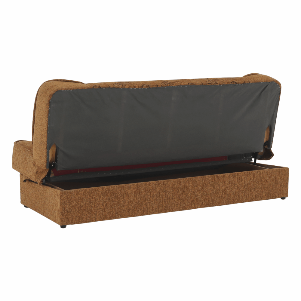 Canapea extensibilă, material textil auriu/model, ASIA NEW