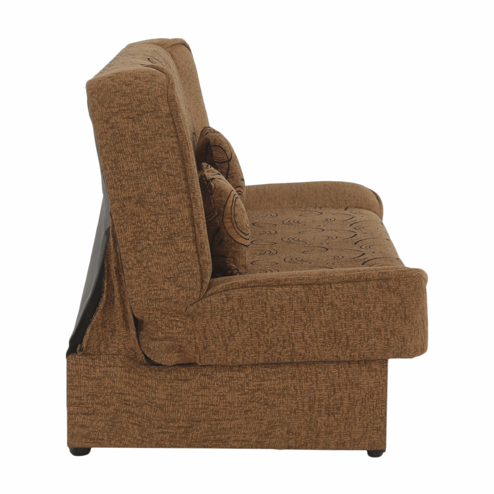 Canapea extensibilă, material textil auriu/model, ASIA NEW