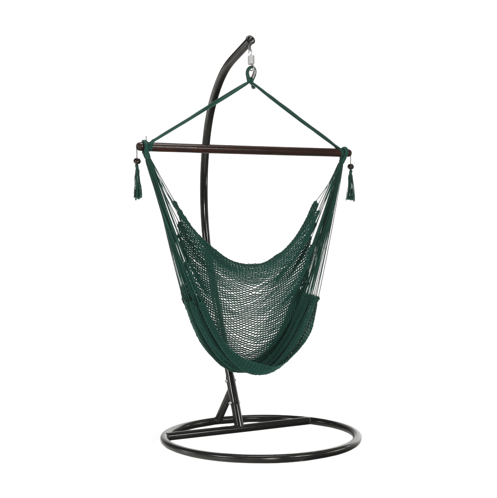 Scaun balansoar suspendabil, verde închis / maro, BASKO