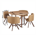 Set de mobilier dining 1+4, maro deschis/natural, BEVIS NEW