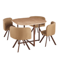 Set de mobilier dining 1+4, maro deschis/natural, BEVIS NEW