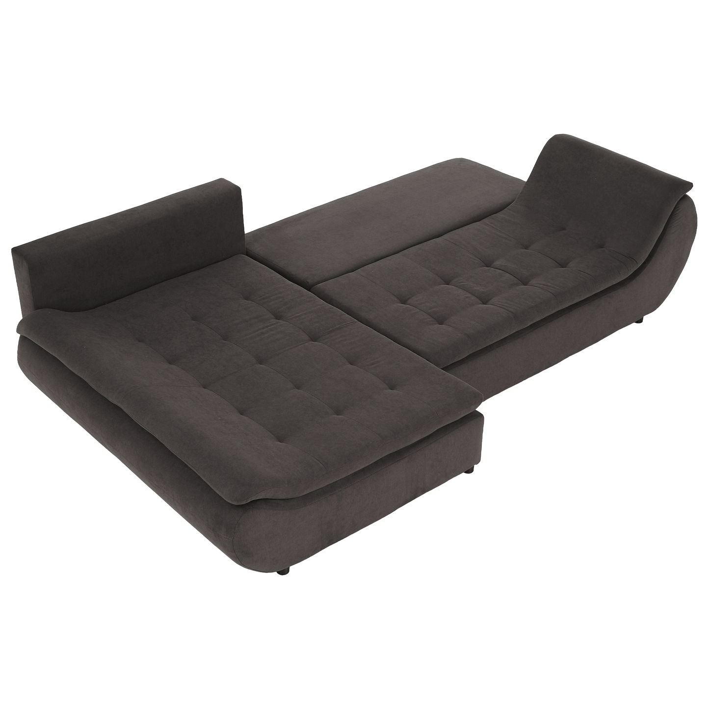Set canapea, gri-maro / portocaliu, material textil, stânga, BRATO