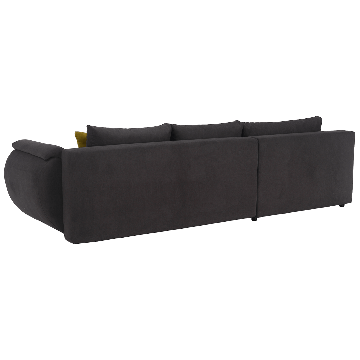 Set canapea, gri-maro / portocaliu, material textil, stânga, BRATO