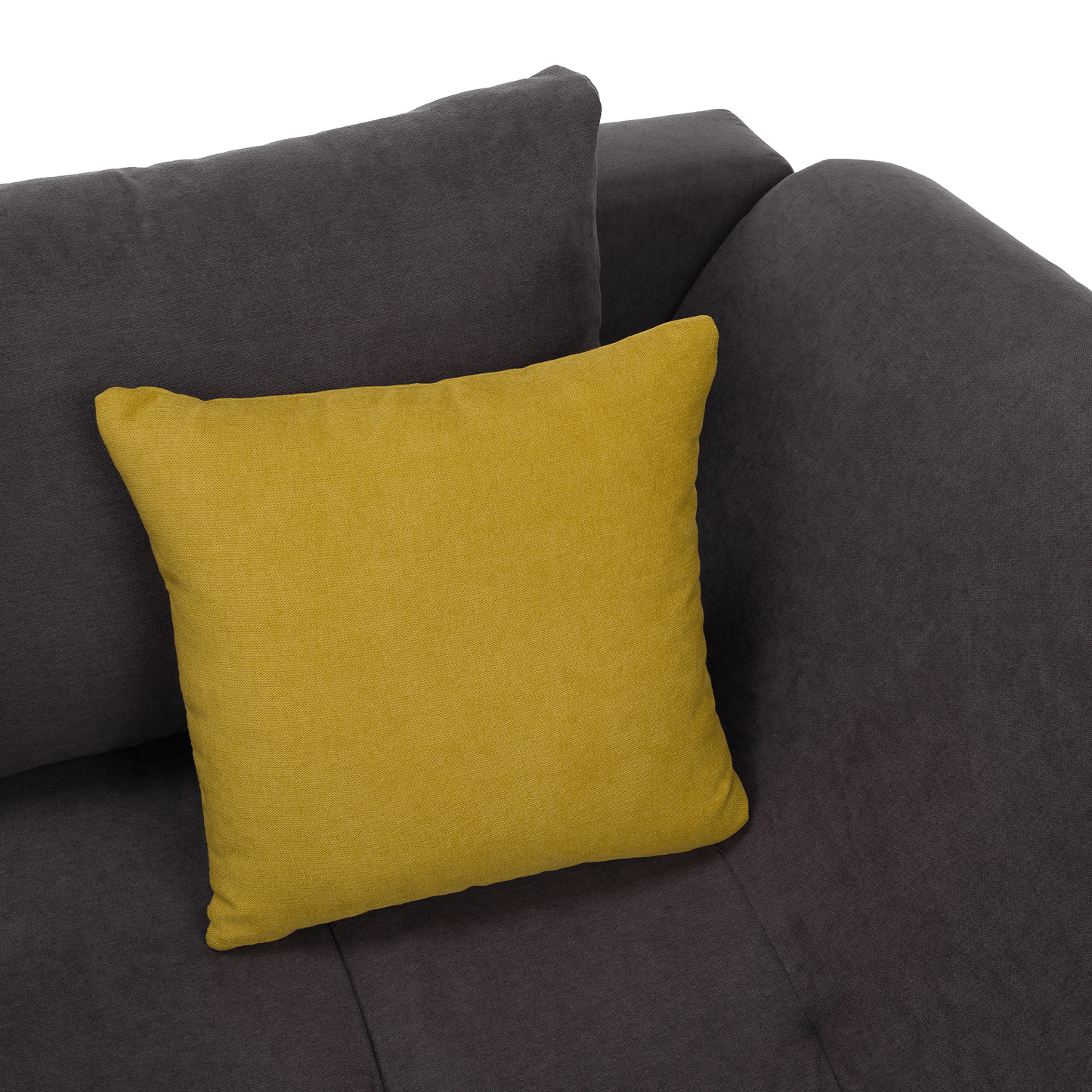 Set canapea, gri-maro / portocaliu, material textil, stânga, BRATO