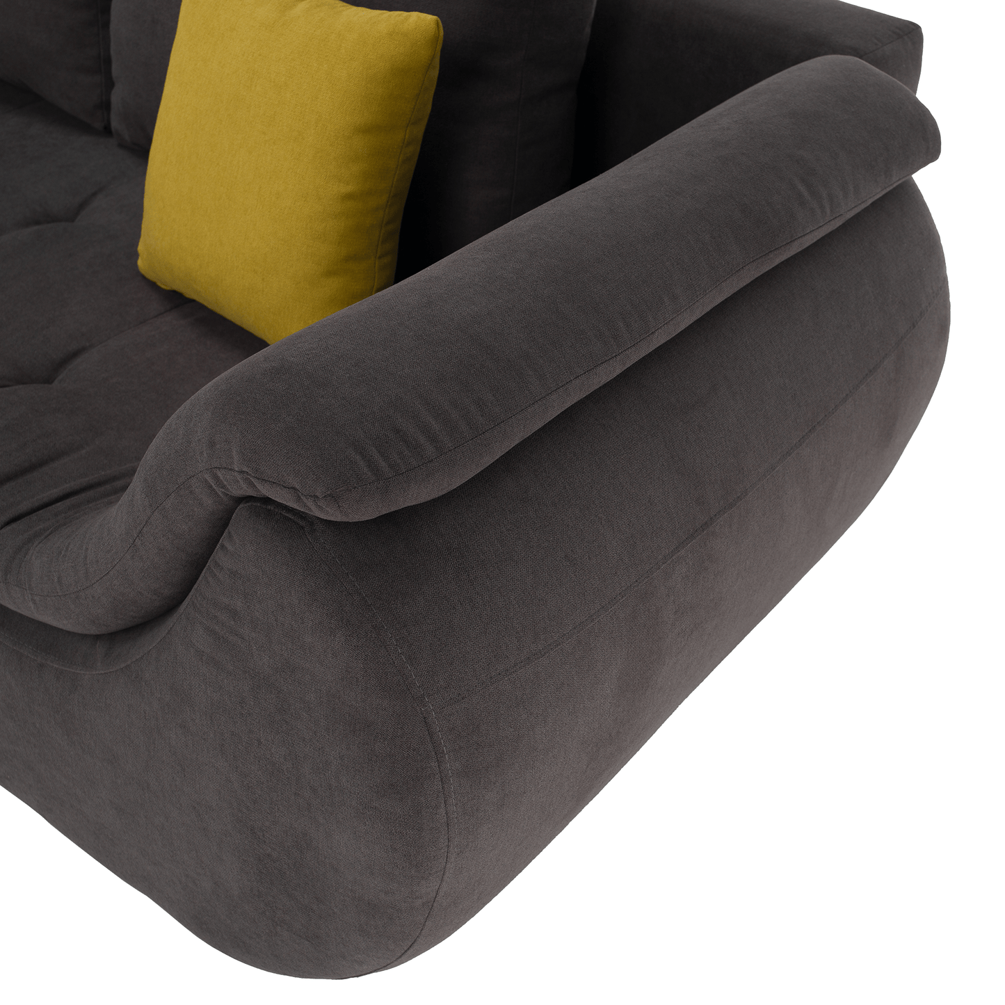 Set canapea, gri-maro / portocaliu, material textil, stânga, BRATO