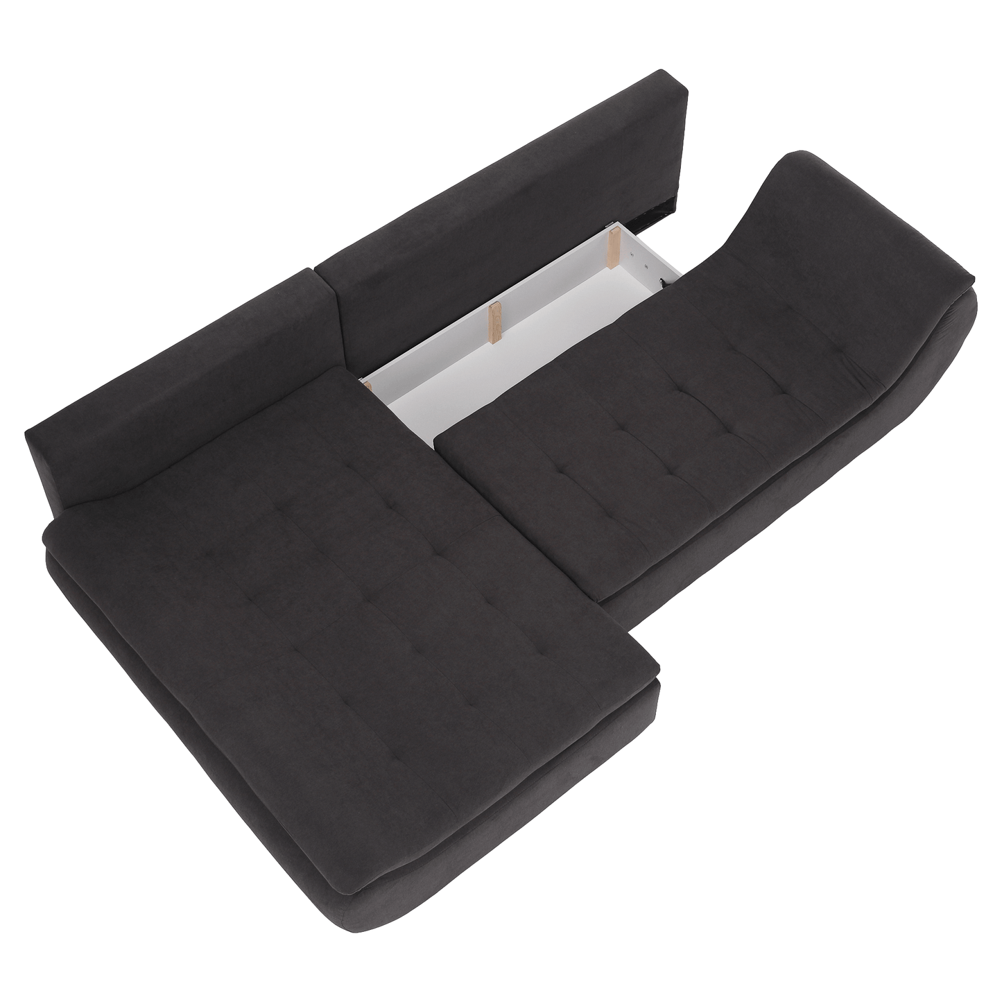 Set canapea, gri-maro / portocaliu, material textil, stânga, BRATO
