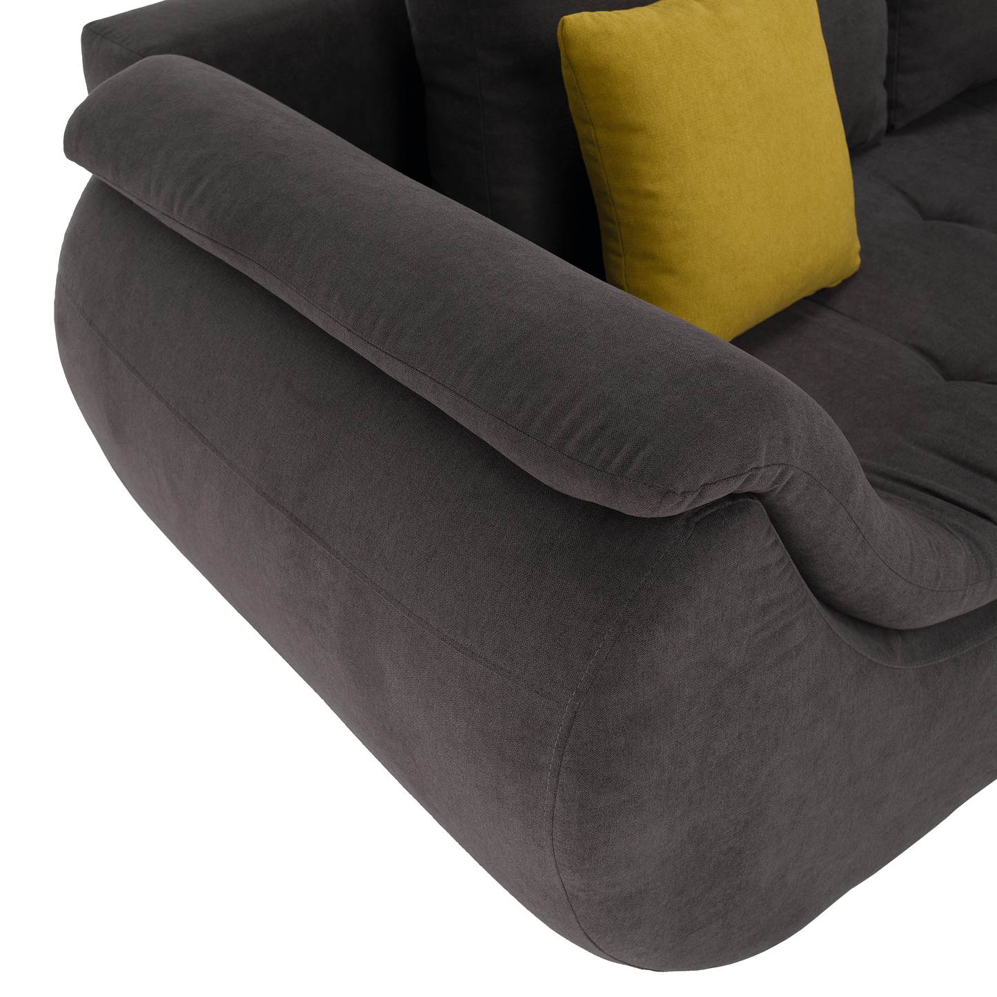 Set canapea, gri-maro / portocaliu, material textil, dreapta, BRATO
