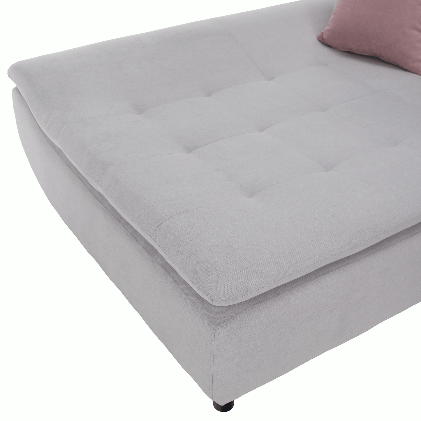 Set canapea, gri deschis / roz pudră, material textil, stânga, BRATO