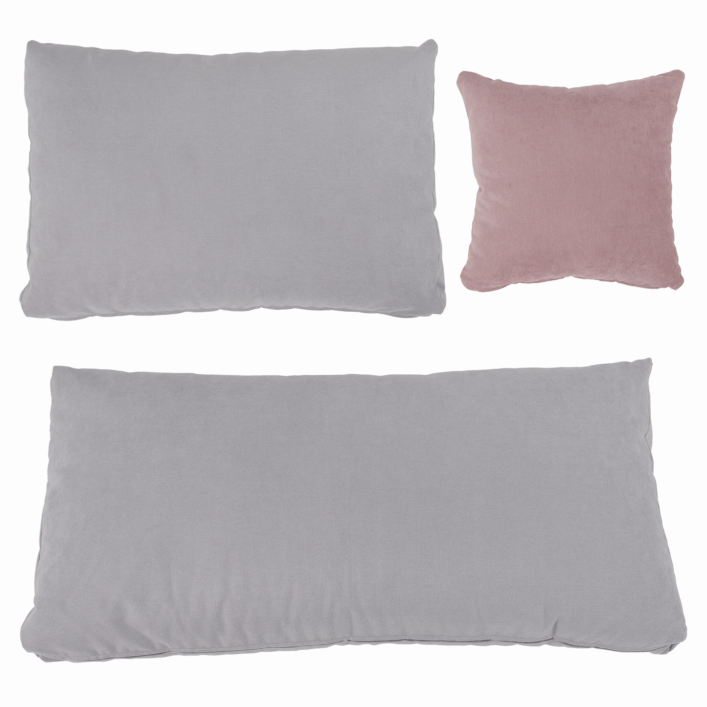 Set canapea, gri deschis / roz pudră, material textil, stânga, BRATO