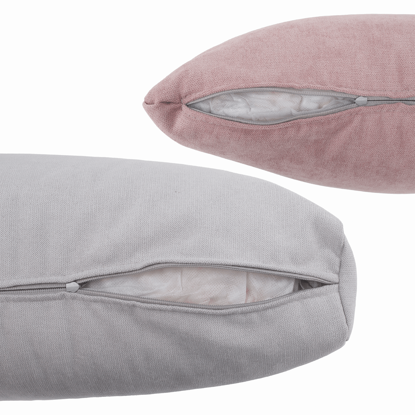 Set canapea, gri deschis / roz pudră, material textil, stânga, BRATO