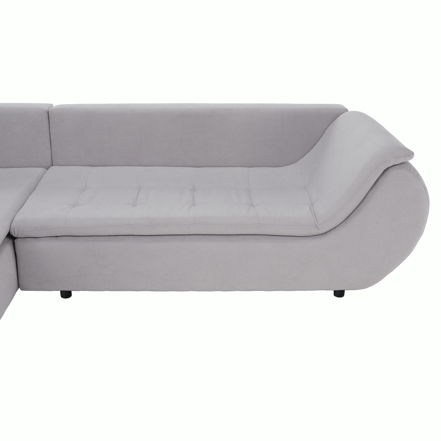 Set canapea, gri deschis / roz pudră, material textil, stânga, BRATO
