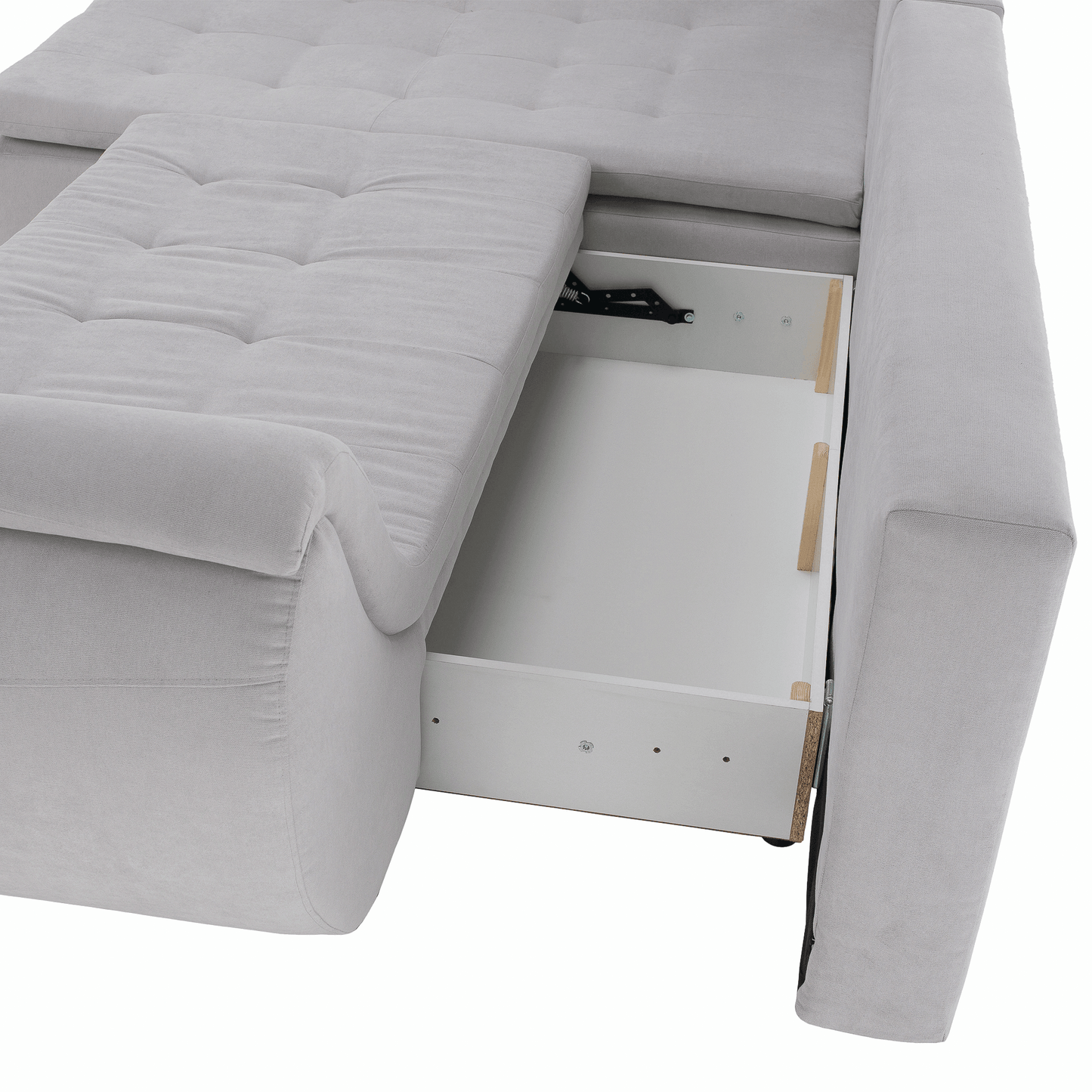 Set canapea, gri deschis / roz pudră, material textil, stânga, BRATO