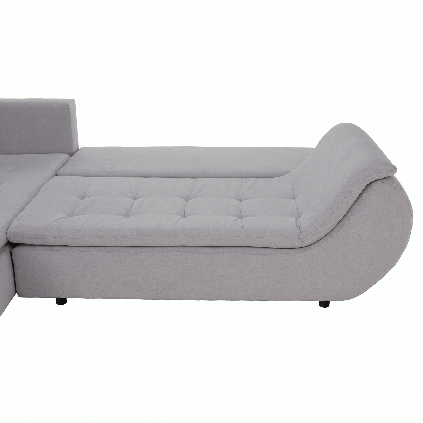 Set canapea, gri deschis / roz pudră, material textil, stânga, BRATO