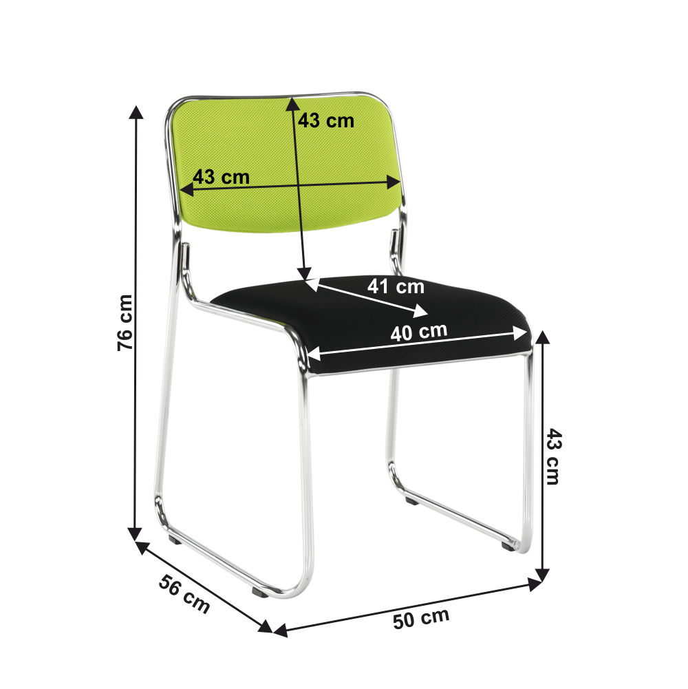 Scaun conferinţă, verde/plasă neagră, BULUT