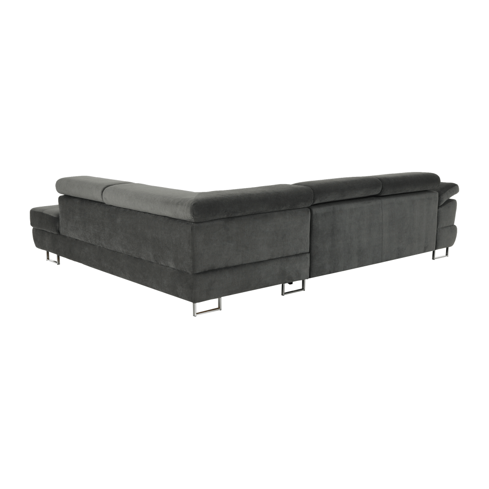 Set canapea cu spaţiu de depozitare, gri, material textil, stânga, BUTON R