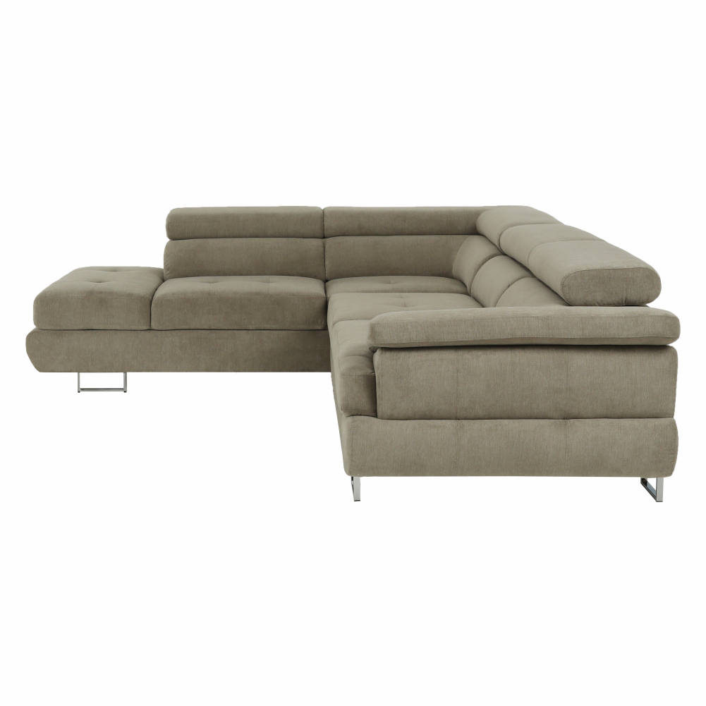 Set canapea, maro deschis melanj, material textil, stânga, BUTON P