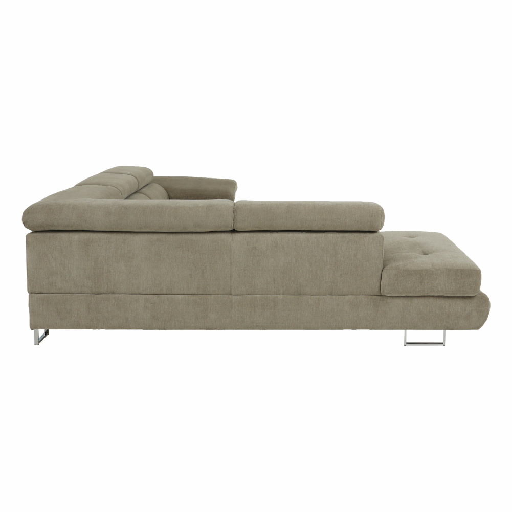 Set canapea, maro deschis melanj, material textil, stânga, BUTON P