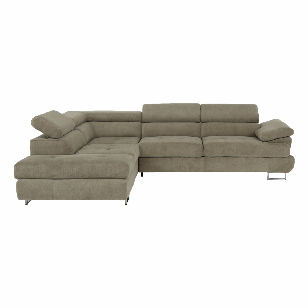 Set canapea, maro deschis melanj, material textil, stânga, BUTON P