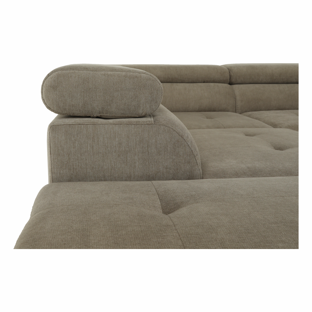 Set canapea, maro deschis melanj, material textil, stânga, BUTON P