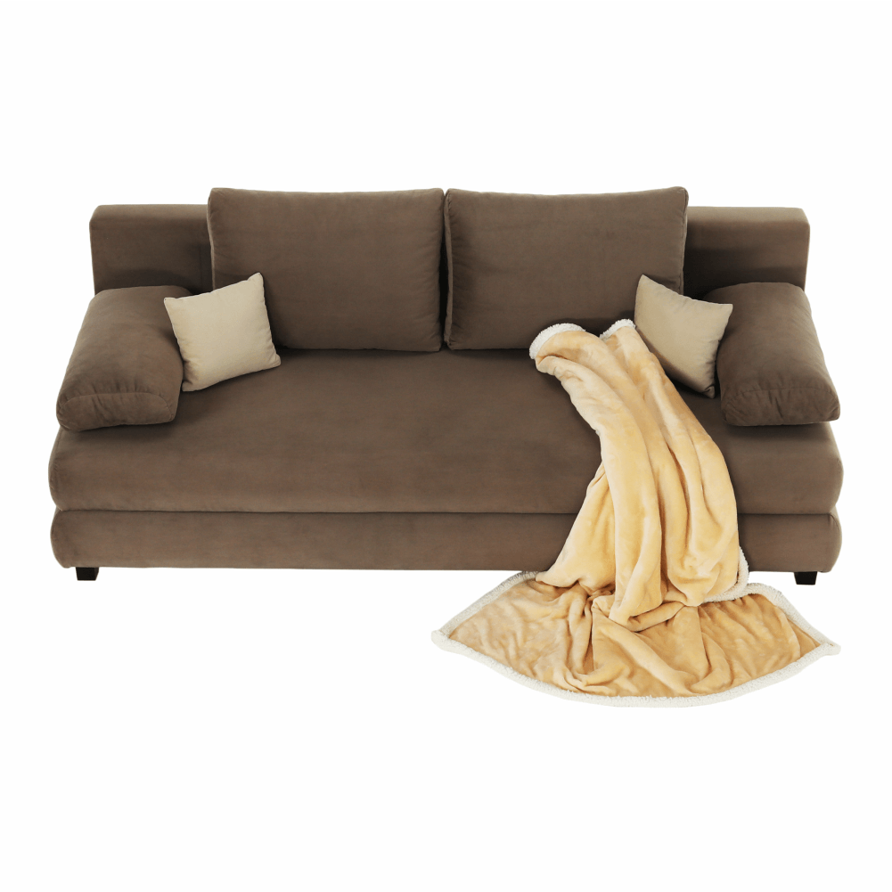 Canapea extensibilă, textil capuccino/bej, CLIV