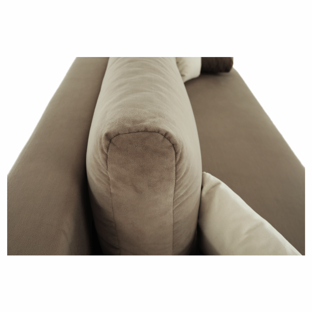 Canapea extensibilă, textil capuccino/bej, CLIV