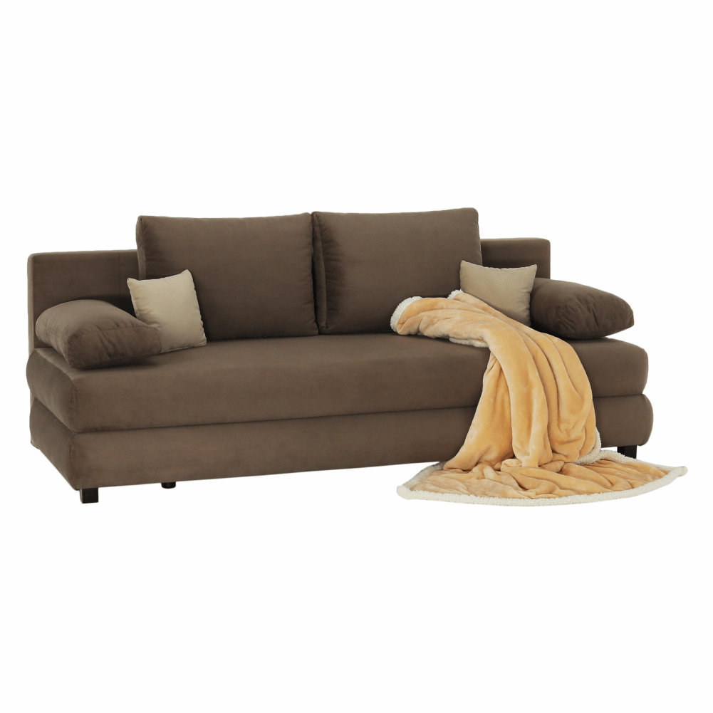 Canapea extensibilă, textil capuccino/bej, CLIV