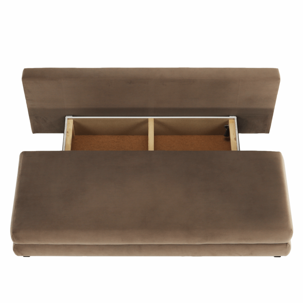 Canapea extensibilă, textil capuccino/bej, CLIV