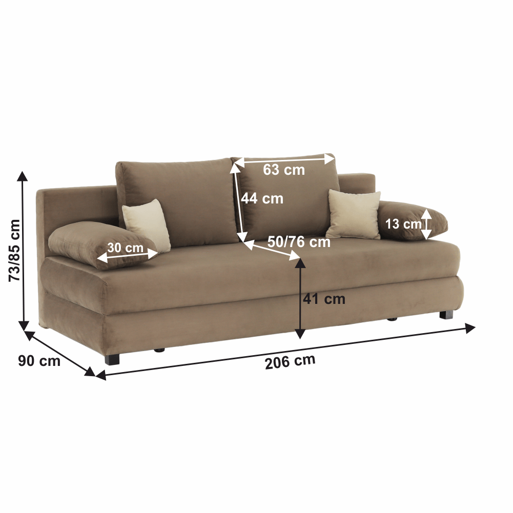 Canapea extensibilă, textil capuccino/bej, CLIV