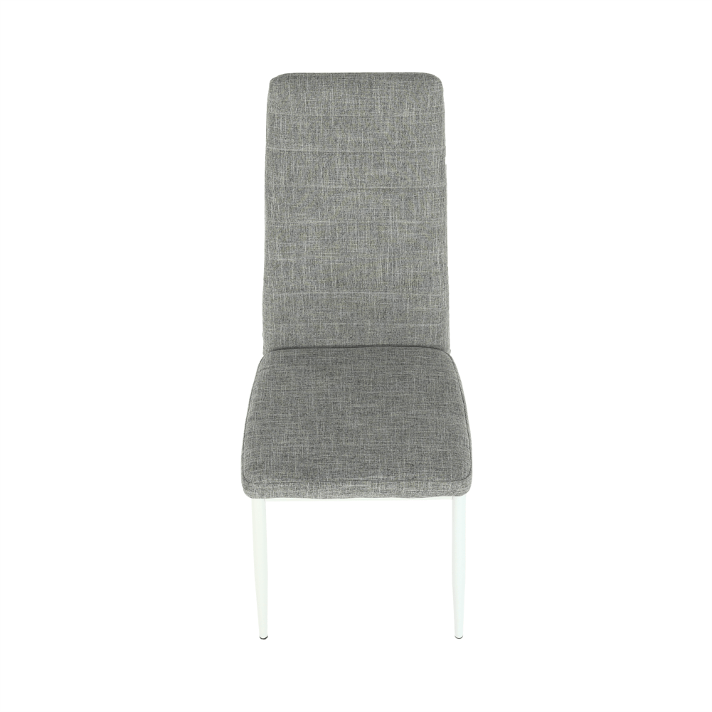 Scaun, textil gri deschis/metal alb, COLETA NOVA