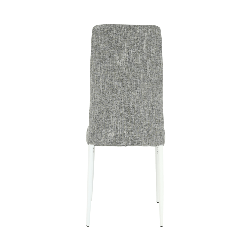 Scaun, textil gri deschis/metal alb, COLETA NOVA