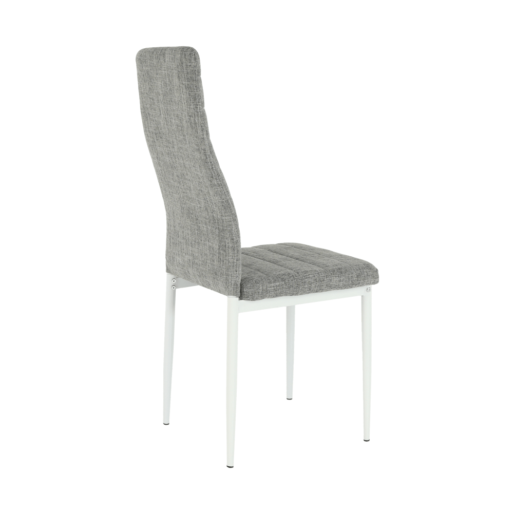 Scaun, textil gri deschis/metal alb, COLETA NOVA