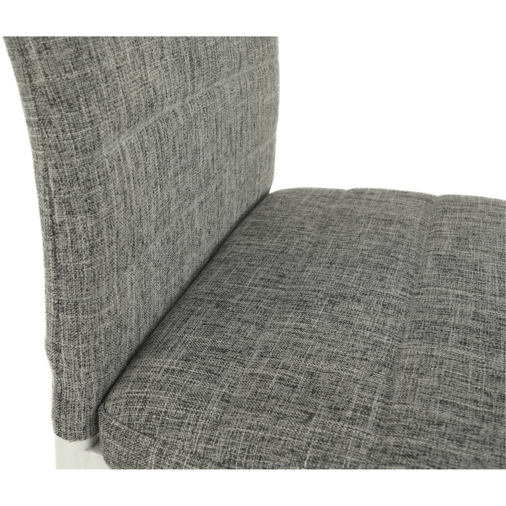 Scaun, textil gri deschis/metal alb, COLETA NOVA