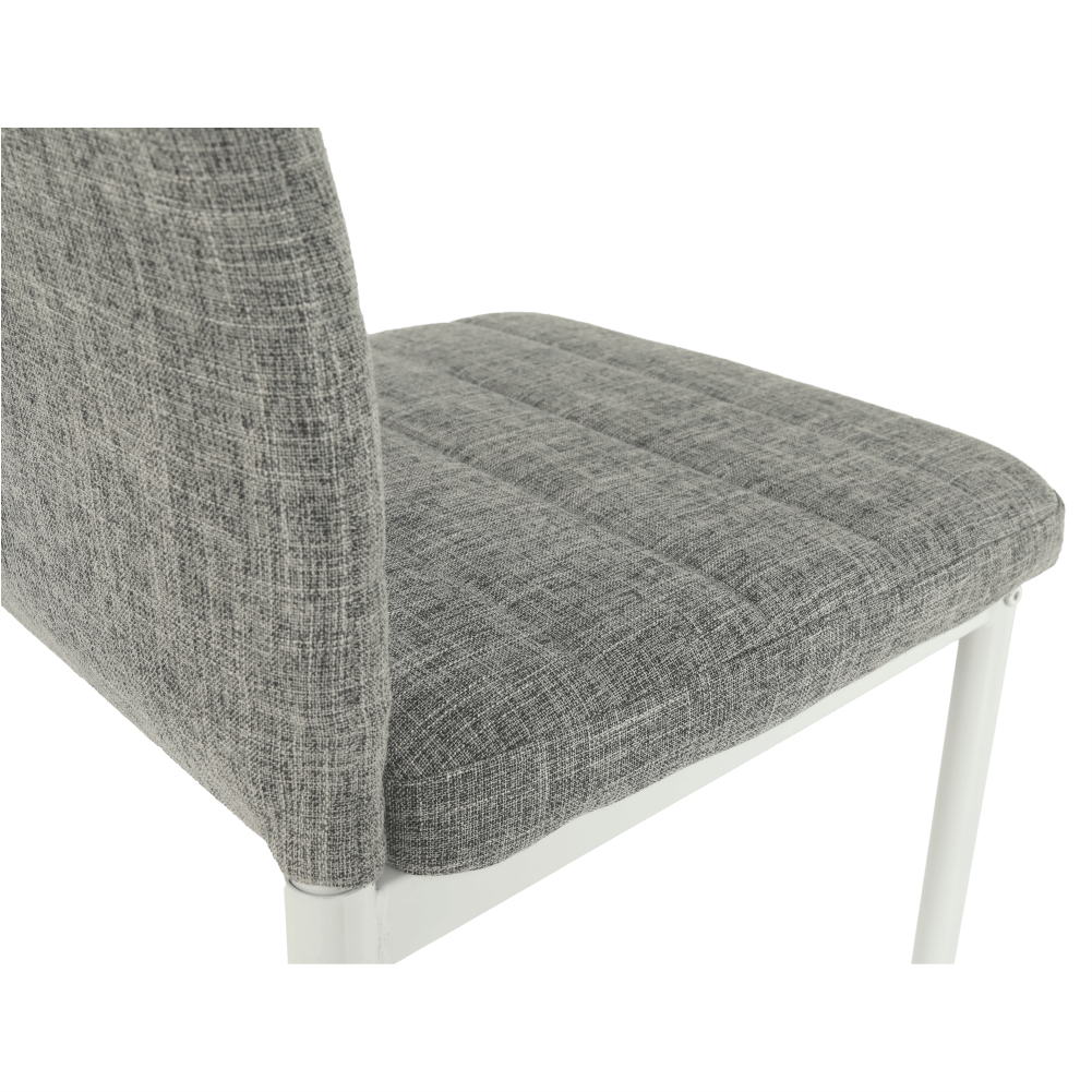 Scaun, textil gri deschis/metal alb, COLETA NOVA
