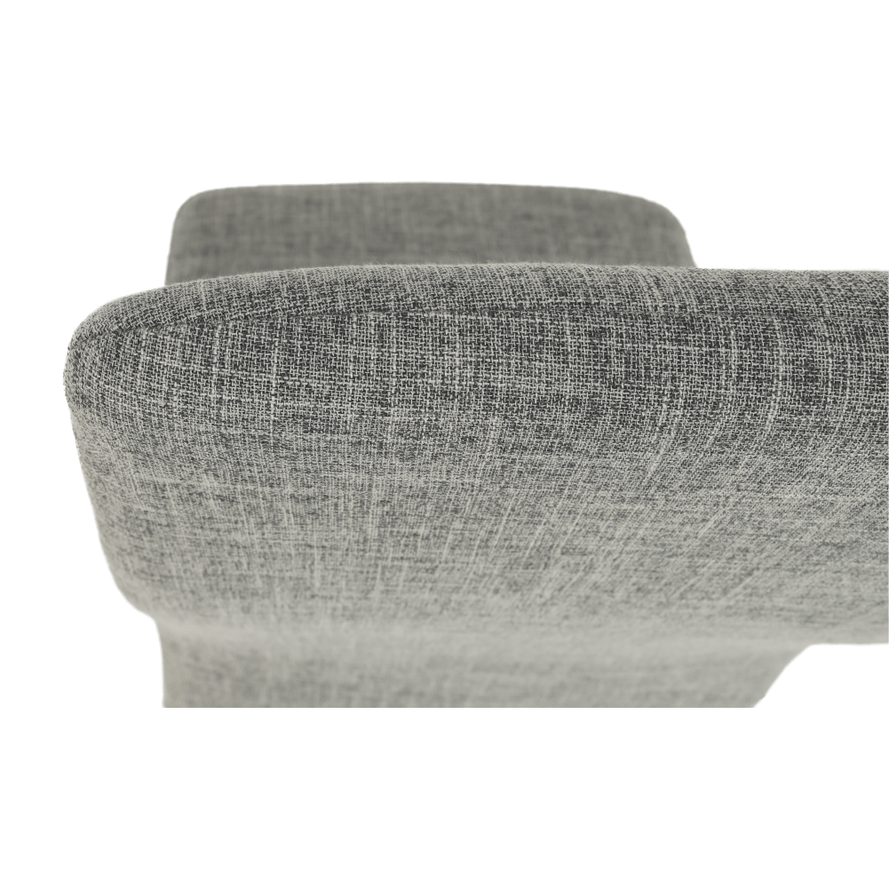 Scaun, textil gri deschis/metal alb, COLETA NOVA
