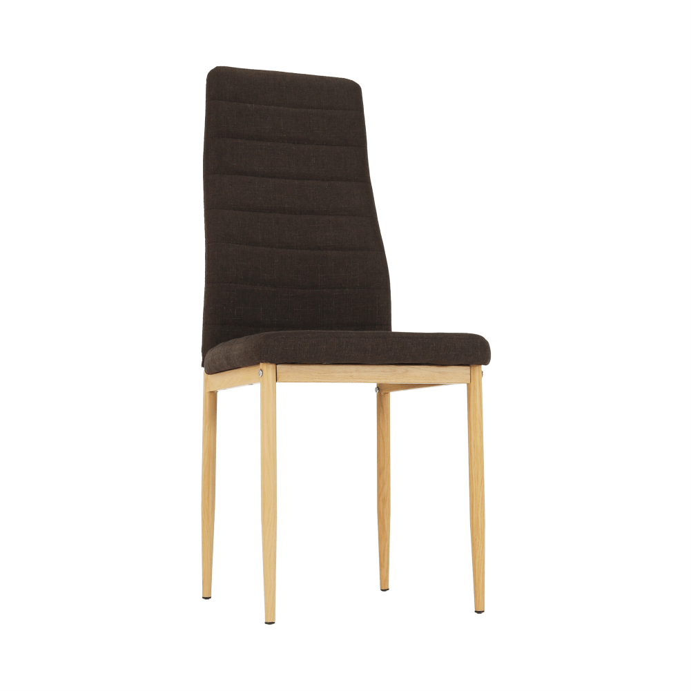 Scaun, material textil maro închis/cadru metalic fag, COLETA NOVA