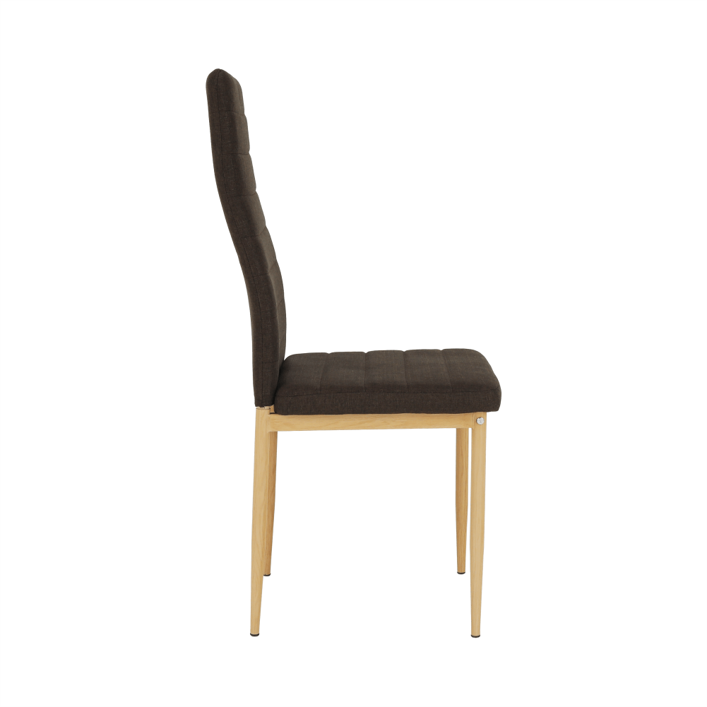 Scaun, material textil maro închis/cadru metalic fag, COLETA NOVA