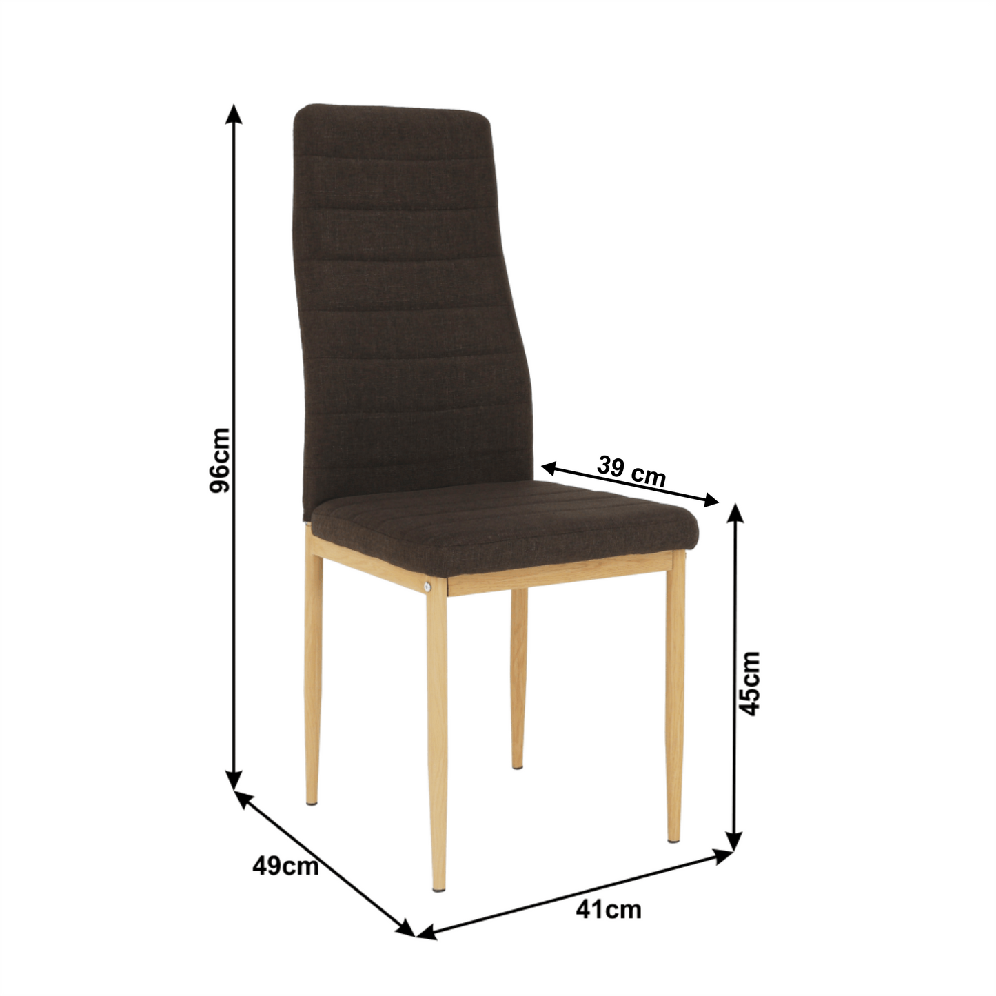 Scaun, material textil maro închis/cadru metalic fag, COLETA NOVA