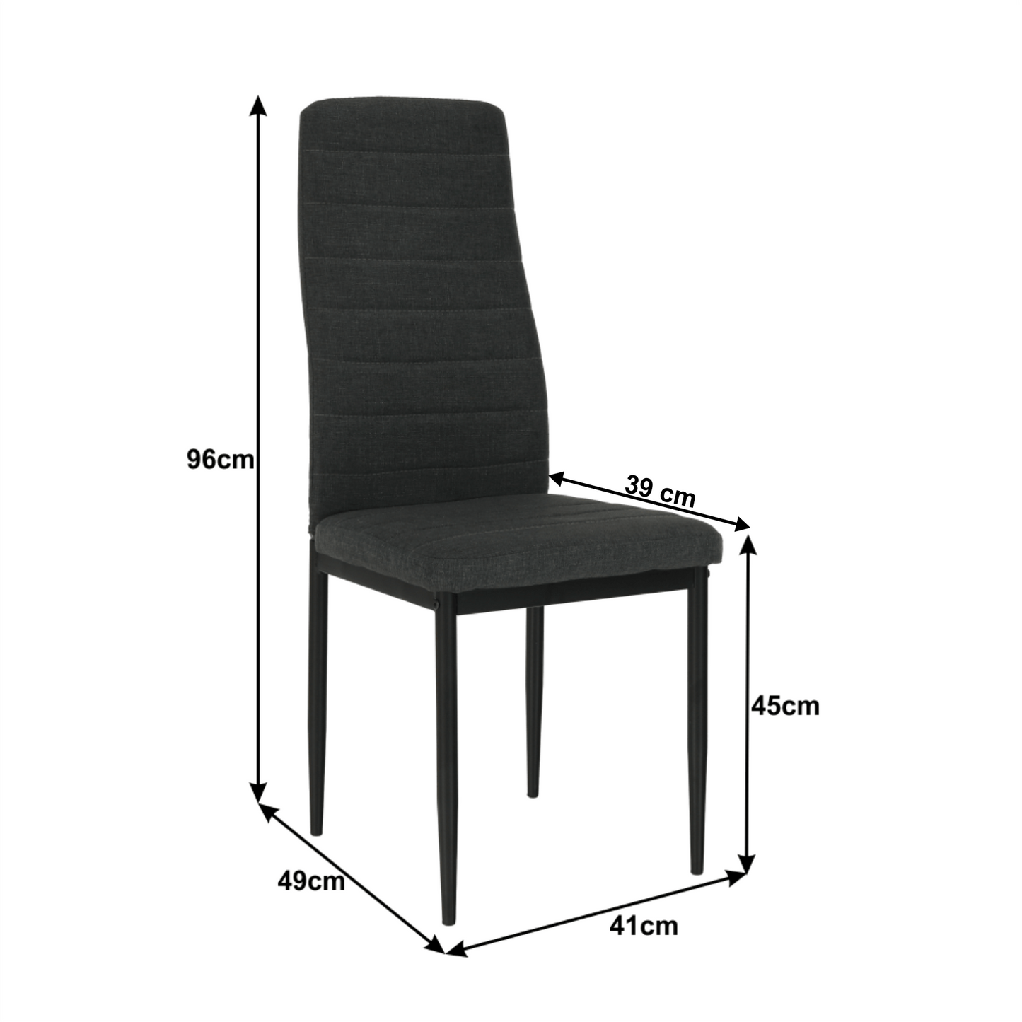 Scaun, textil gri închis/metal negru, COLETA NOVA